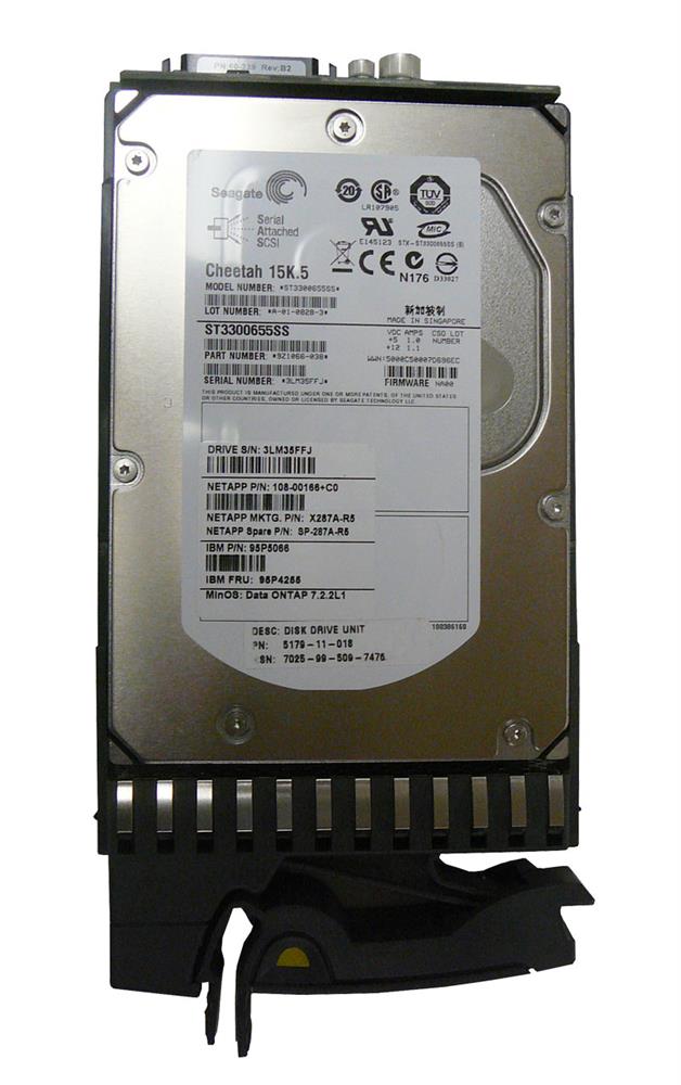 NetApp X287A-R5 300GB Fibre Channel 15K 3.5 inch hard drive