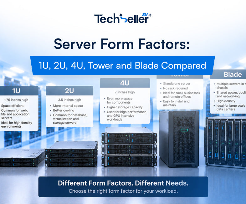Server Form Factors: 1U, 2U, 4U, Tower and Blade Compared