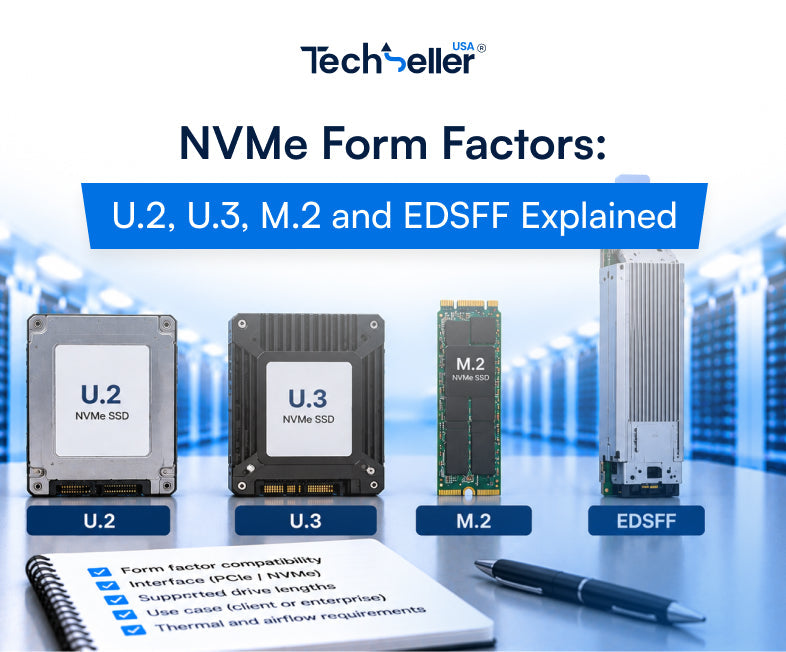 NVMe Form Factors: U.2, U.3, M.2 and EDSFF Explained