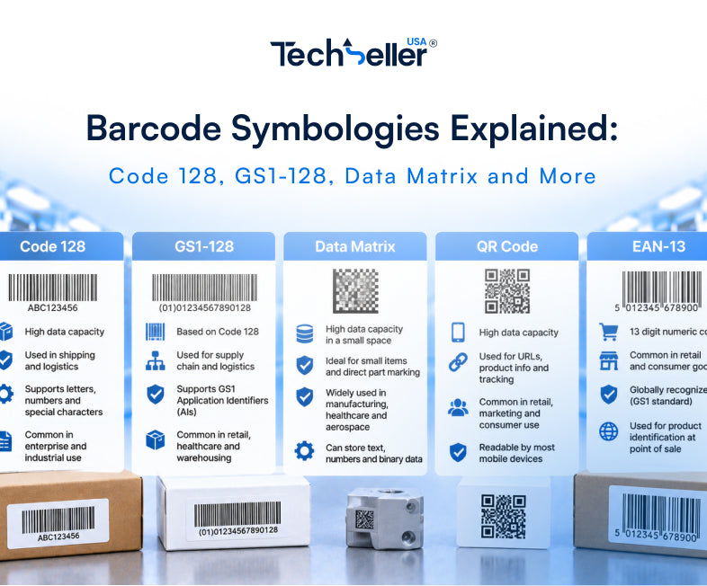 Barcode Symbologies Explained: Code 128, GS1-128, Data Matrix and More