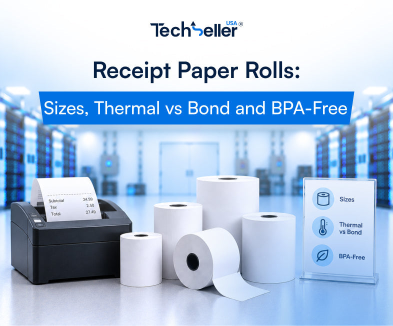 Receipt Paper Rolls: Sizes, Thermal vs Bond and BPA-Free