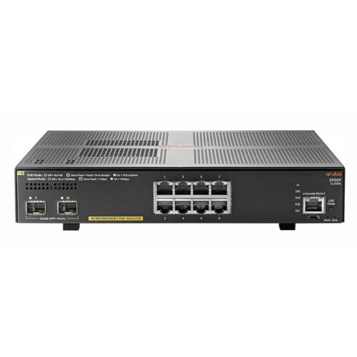 JL258A – HP Aruba 2930F 8-Ports 10/100/1000 PoE+ 2-Ports 10Gb/s SFP+ uplink Managed Network Switch