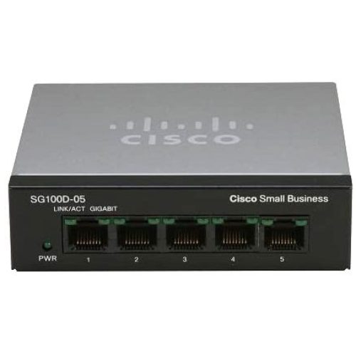 SG100D-05-NA – Cisco Small Business 100 Series SG100D-05 5 x Ports 10/100/1000Base-T Layer 2 Unmanaged Gigabit Ethernet Network Switch